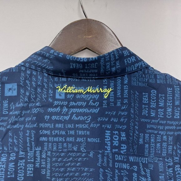 William Murray Men's Golf Button Front Shirt Don't Quote Me Navy Blue NWT Size L - Picture 4 of 10